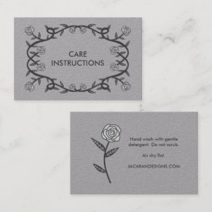 CARE-INSTRUKTIONER Chic Elegant Ro Ram Blommigt Visitkort