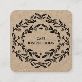 CARE-INSTRUKTIONER Chic Elegant Ro Ram Kraft Fyrkantigt Visitkort