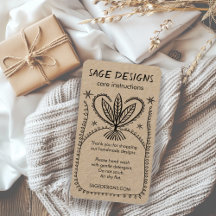 CARE INSTRUKTIONS Boho Whimsical Line Art Kraft