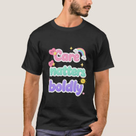 Care Matters Pastell Typografi T Shirt