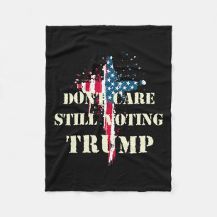 Care Voump Trump Patriotic American Flagga Cr Fleecefilt