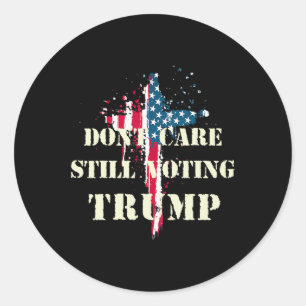 Care Voump Trump Patriotic American Flagga Cr Runt Klistermärke
