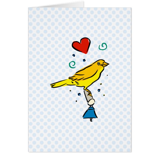 Careena kanariefågel hälsningskort (Framsidan)