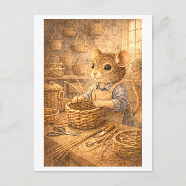 Career Mouse as Basket Weaver Vykort (Framsida)