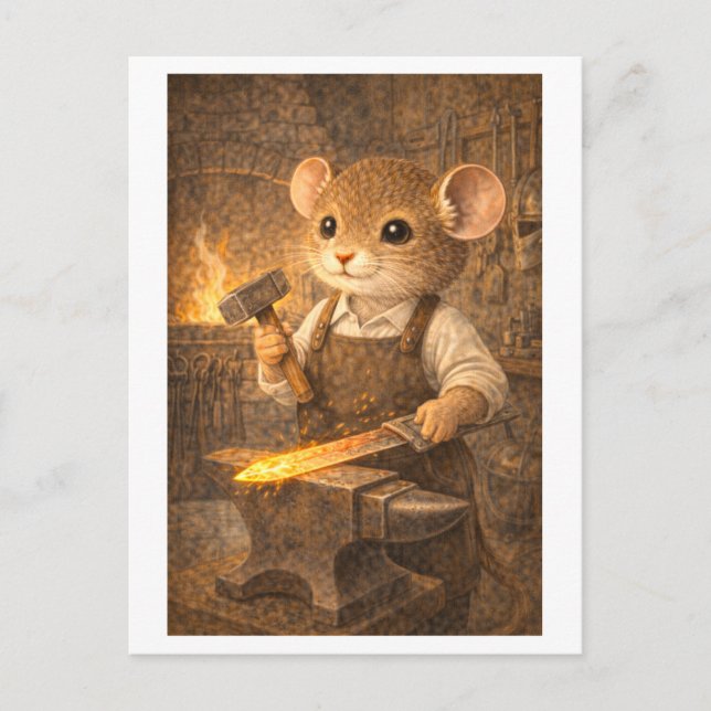 Career Mouse as Blacksmith Vykort (Framsida)