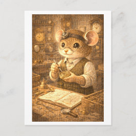 Career Mouse as Clock Maker Vykort