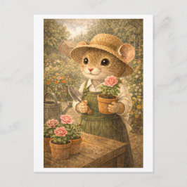 Career Mouse as Gardener Vykort