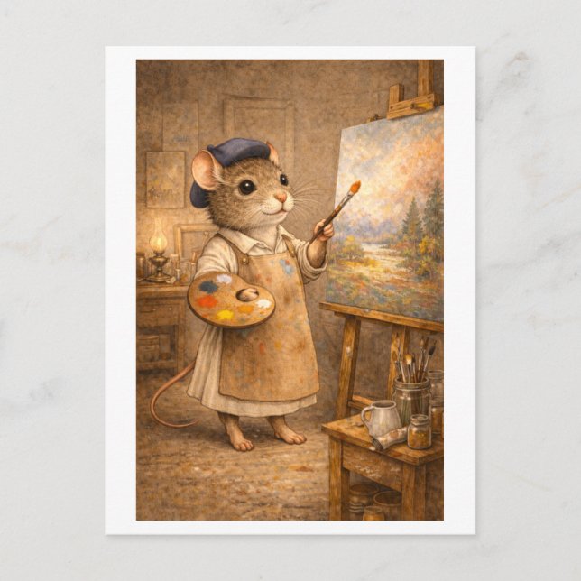 Career Mouse as Painter Vykort (Framsida)