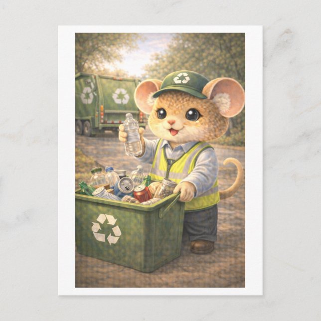 Career Mouse as Recycling Collector Vykort (Framsida)