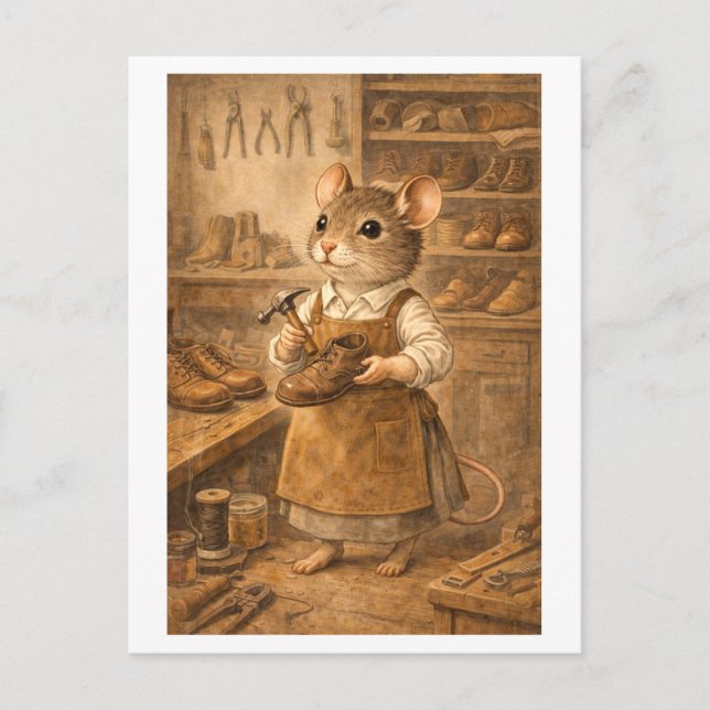 Career Mouse as Shoemaker Vykort (Framsida)