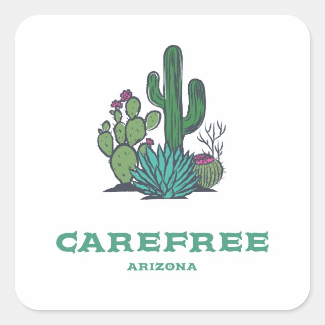Carefree - Arizona Fyrkantigt Klistermärke (Framsida)