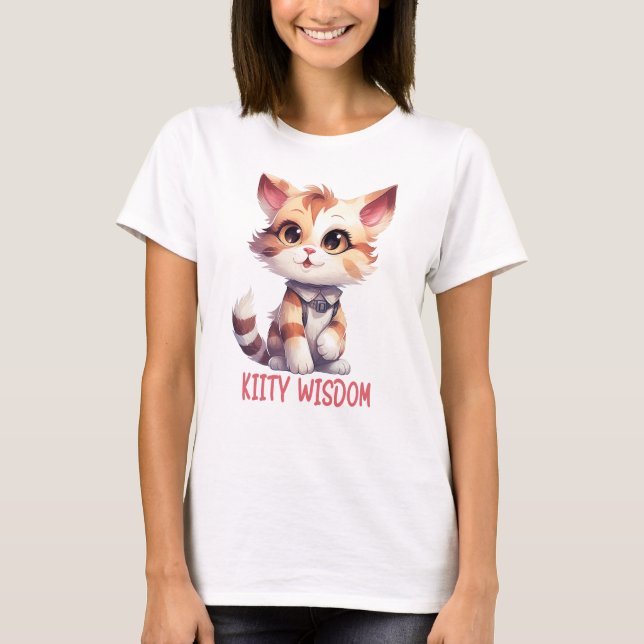 Carefree Cat Attitude - Kattdjurets funktionsdesig T Shirt (Framsida)