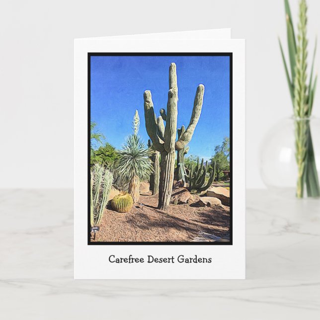 Carefree Desert Gardens Blank Greeting Card Kort (Framsida)