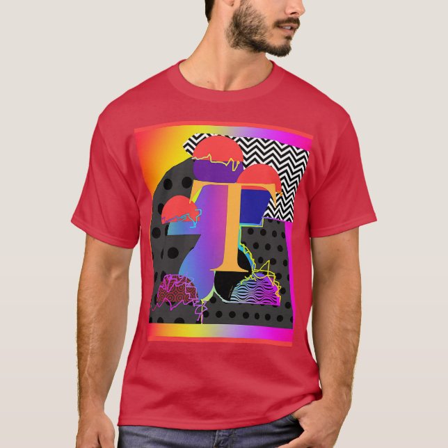 Carefree Initial T Maroon Basic Manar T Shirt (Framsida)