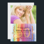 Carefree Photo Födelsedagsfest inbjudan<br><div class="desc">En inbjudan till roligt med en regnbåge av färg, bubblor och elegant blomstrar. Lämpligt för alla åldrar. Kortet är enkelt att anpassa med text, teckensnitt, teckensnitt färg och val av sex pappra typer. Inte exakt vad du är tittar för? Alla våra produkter kan vara designad anpassningsbar för att uppfylla dina...</div>