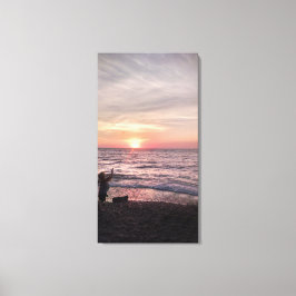 Carefree-strandscenen. Canvastryck