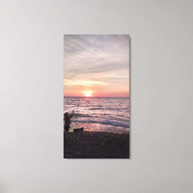 Carefree-strandscenen. Canvastryck (Framsida)