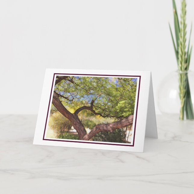 Carefree Träd Blank Card Kort (Framsida)