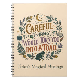 Careful I've Read Things Funny Book Witch Quote  Anteckningsbok
