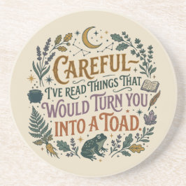 Careful I've Read Things Funny Book Witch Quote  Underlägg