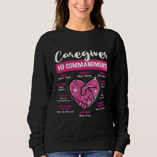 Caregiver 10 Commandments Caregiving Life Nurse Ap T Shirt (Framsida)