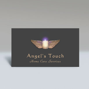 Caregiver Candle med Angel Vingar Visitkort