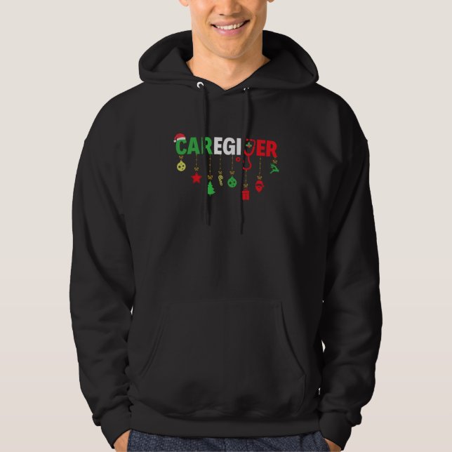 Caregiver Christmas Caregiver Appreciation Nurse Hoodie (Framsida)