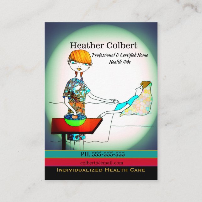 Caregiver Cutie Here to Help  Visitkort (Framsida)