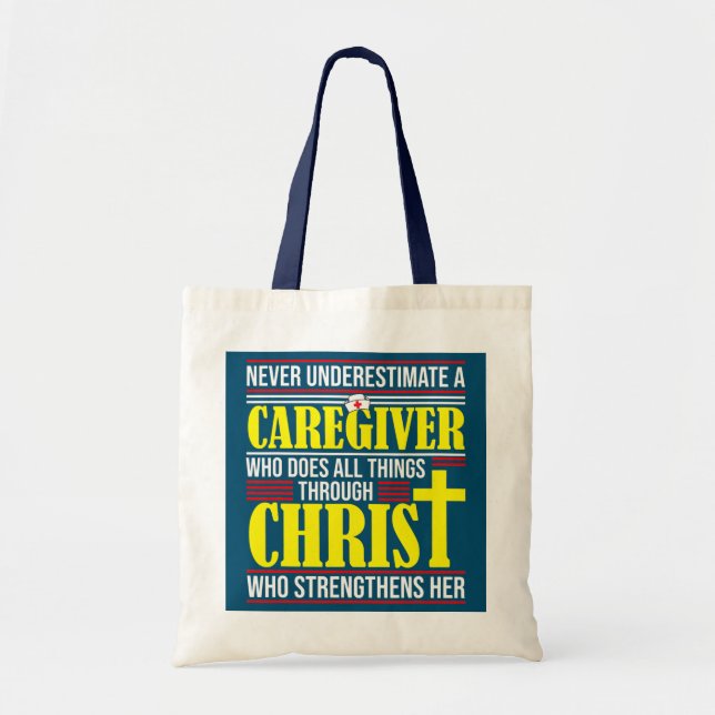 Caregiver Funny Religiösa Citote Jesus Fanatic Tygkasse (Framsidan)
