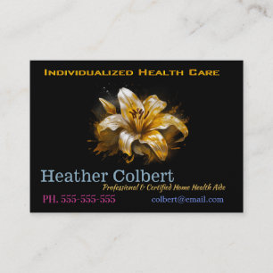 Caregiver Golden Lilly Elegant Professionell Visitkort