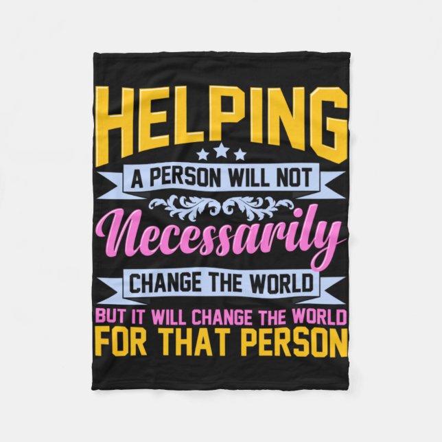 Caregiver Helping Person Healthcare Worker Nurse C Fleecefilt (Framsidan)