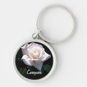 Caregiver Keychain Rund Silverfärgad Nyckelring