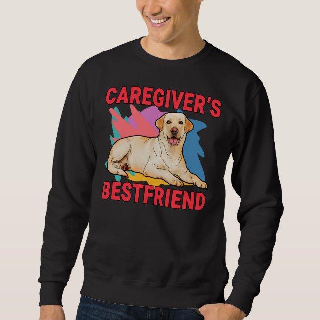Caregiver S Bestkompis Labrador Retriever Hund Mam Lång Ärmad Tröja (Framsida)