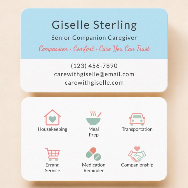 Caregiver Service Modern Home Help Visitkort (Skapare uppladdad)