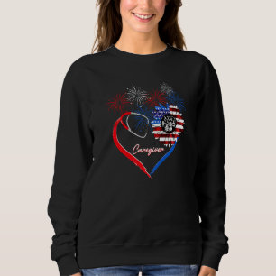 Caregiver Solroamerika Flagga 4 juli T Shirt
