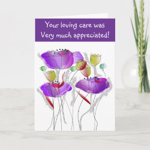Caregiver - tack för ditt kort-Blommigt Kort