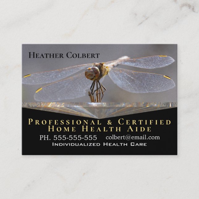Caregiver Trust Dragonfly Bevalt Professionell Visitkort (Framsida)