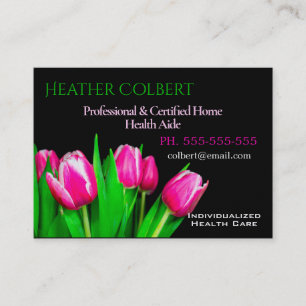 Caregiver Tulips Lycklig Professionell Visitkort