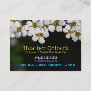 Caregiver White Petal Helper Visitkort