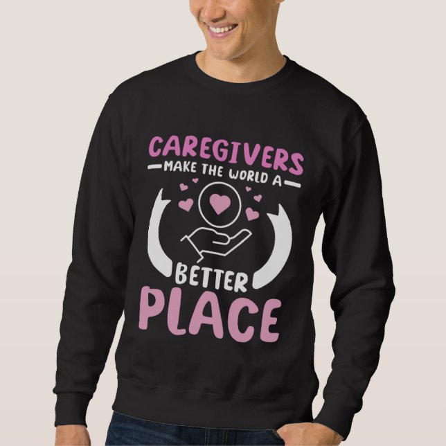 Caregivers make the world a better place lång ärmad tröja (Framsida)