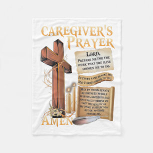 Caregivers Prayer Christian Kor Faith Hope Kärlek Fleecefilt