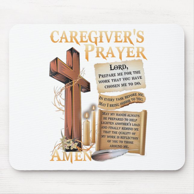 Caregivers Prayer Christian Kor Faith Hope Kärlek Musmatta (Framsidan)