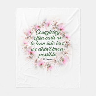 Caregiving appreciation blanket fleecefilt
