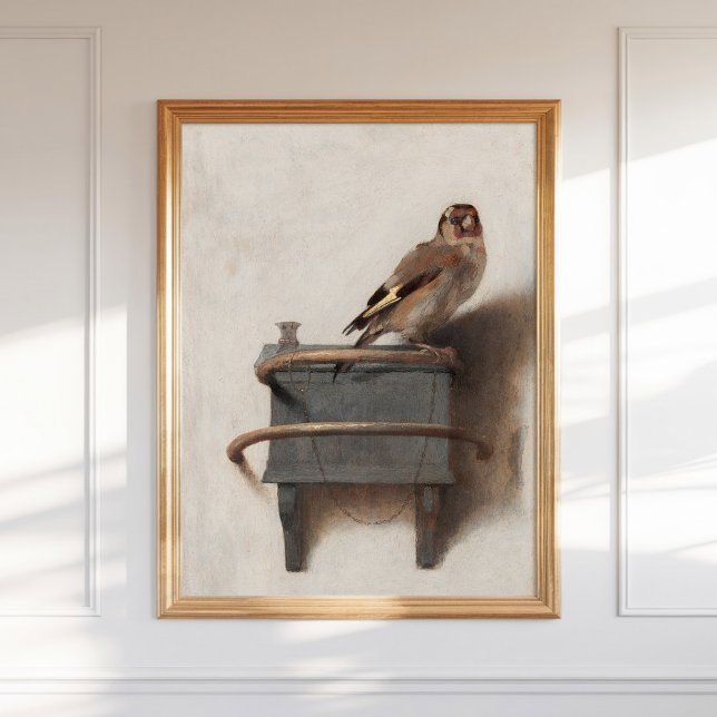 Carel Fabritius Goldfinch Art Print Dutch Guld Poster (Skapare uppladdad)