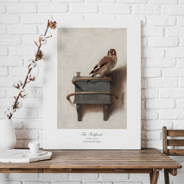 Carel Fabritius Goldfinch Dutch 1654 Fine Art Canvastryck (Skapare uppladdad)