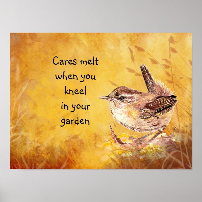 Cares smälter när du knullar i trädgården Bird Wre Poster (Framsidan)