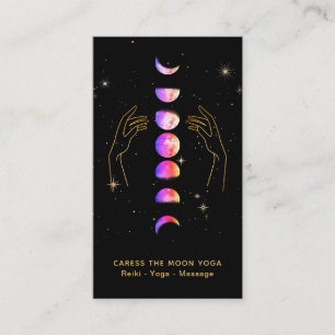 *~* Caress Måne Blue Rosa Phases + Händer Star Visitkort
