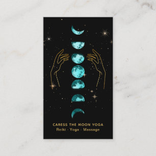 *~* Caress Måne Turcos Blue Phases + Händer Star Visitkort