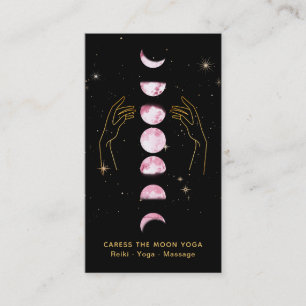 *~* Caress ROSA Måne Phases + Händer Celestial S Visitkort