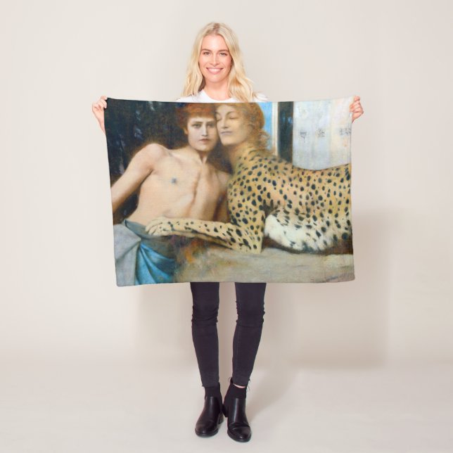 Caresses, Fernand Khnopff Fleecefilt (På plats)